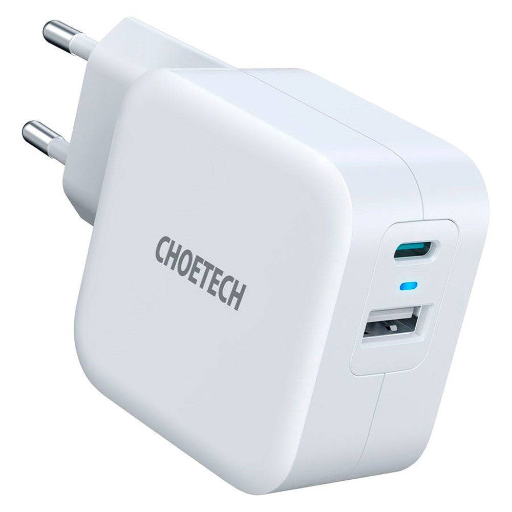 Choetech 38W Wall Charger with USB-A & USB-C - White