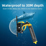 TELESIN Waterproof Dome Case with Handle for GoPro Hero 9 / 10 / 11 / 12 / 13 - Transparent / Black