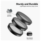 TELESIN CPL+ND8/16/32 Lens Filter Kit for DJI Osmo Action 3 / 4 / 5 Pro - Transparent