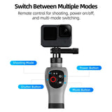 TELESIN Underwater Selfie Stick with Built-In Remote for GoPro Hero 8 / 9 / 10 / 11 / 12 / 13 - Grey / Black