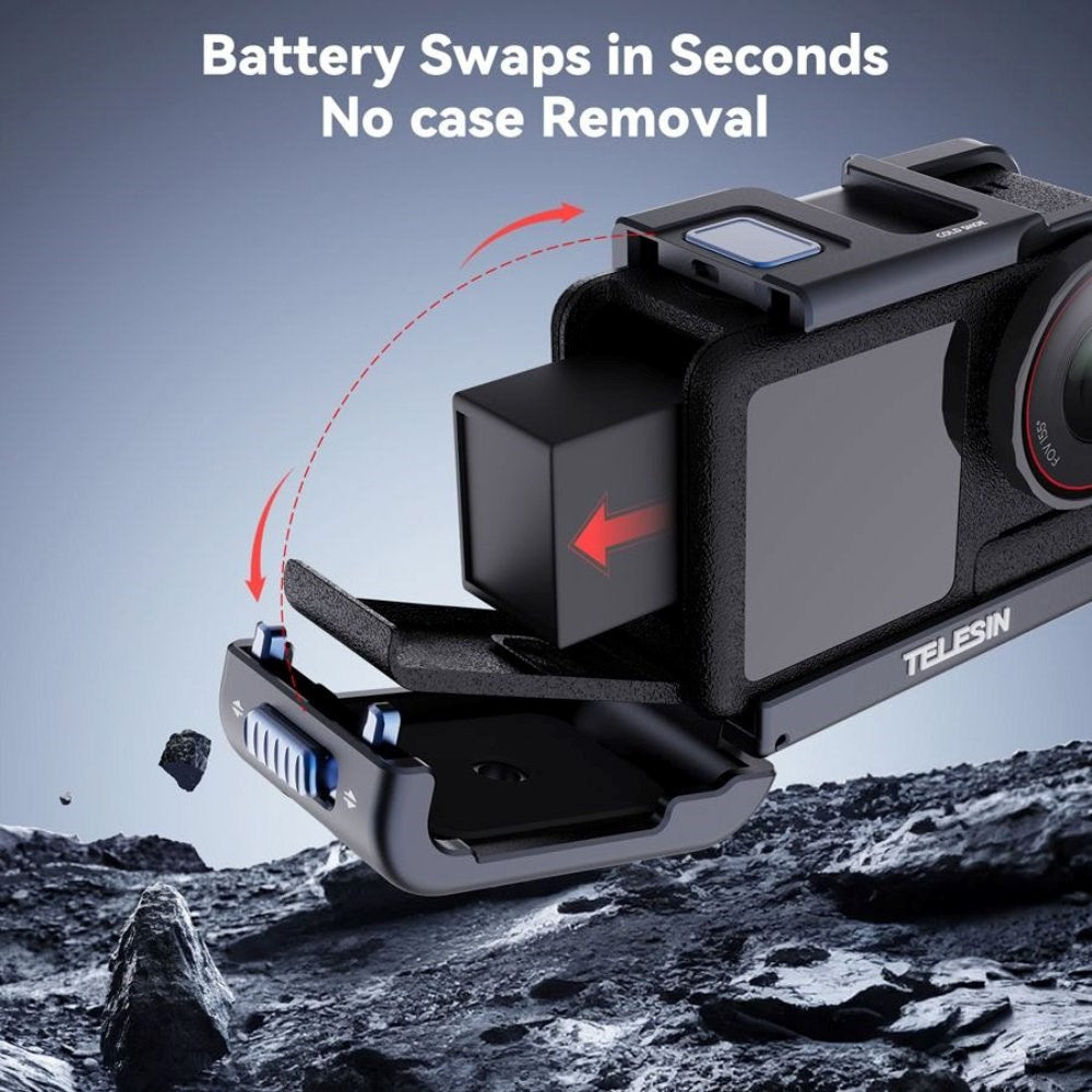 TELESIN Metal Cage for DJI Osmo Action 3 / 4 / 5 Pro - Grey