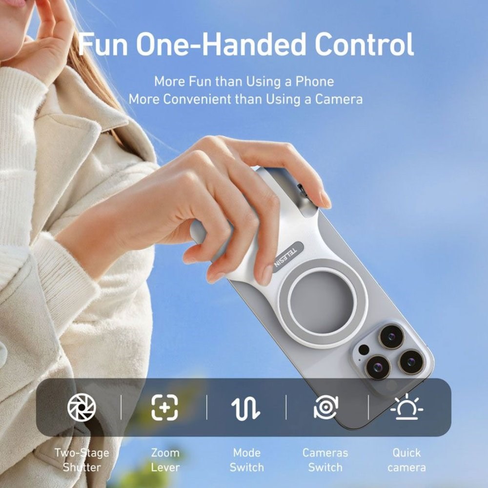 TELESIN Fun Shot MagGrip 2 Smartphone Holder - Grey
