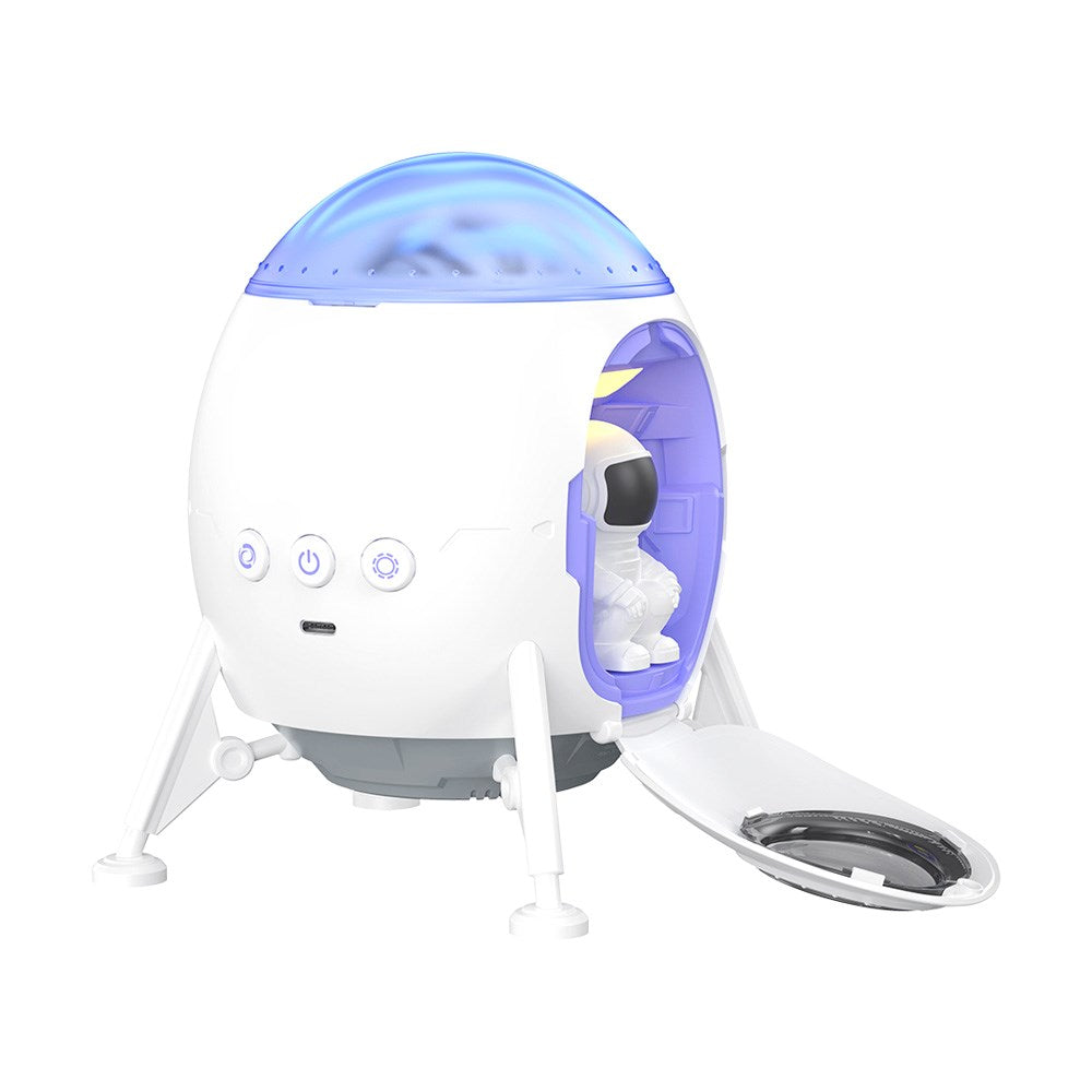XO Spaceship Projector Lamp with Built-in Bluetooth Speaker - White