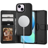 iPhone 13 Tech-Protect 2-in-1 Leather Case with Wallet - MagSafe Compatible - Black