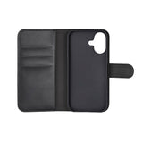 iPhone 16 Classic Wallet Flip Case with Stand Function - Black