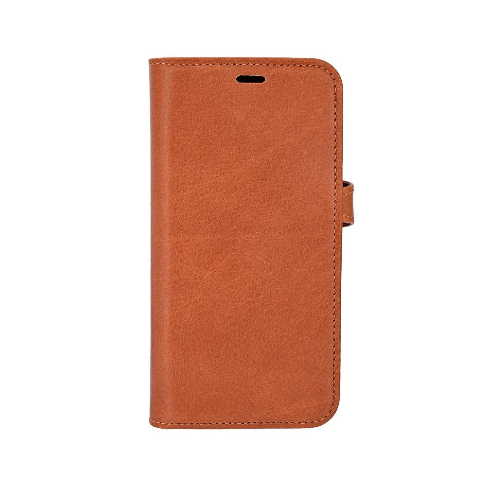 iPhone 16e Buffalo 2-in-1 Genuine Leather Flip Case - Brown