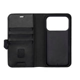 iPhone 17 Pro Buffalo 2-in-1 Genuine Leather Flip Case - Black