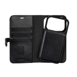 iPhone 17 Pro Buffalo 2-in-1 Genuine Leather Flip Case - Black