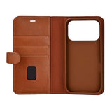 iPhone 17 Pro Buffalo 2-in-1 Genuine Leather Flip Case - Brown