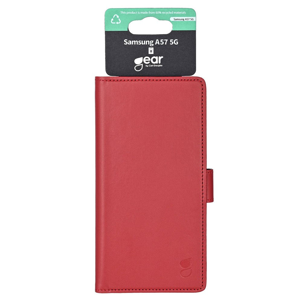 Samsung Galaxy A57 GEAR Faux Leather Flip Case - Red