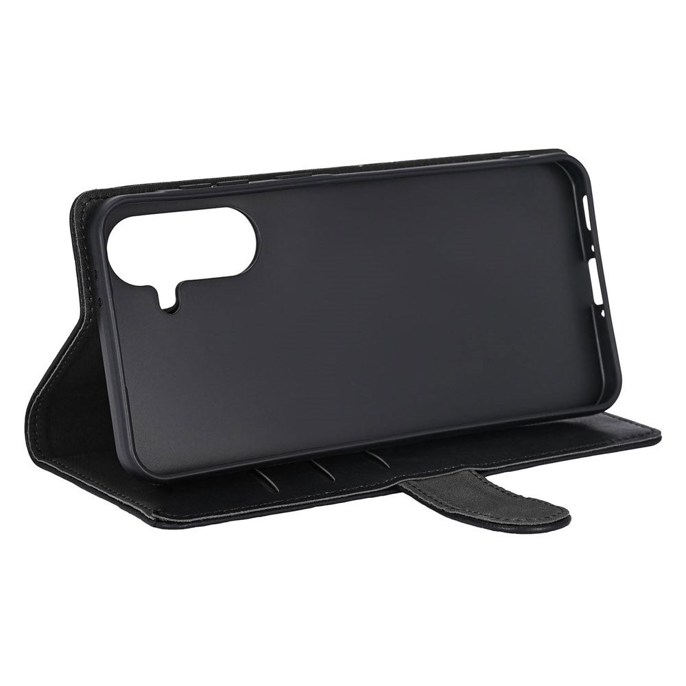 Samsung Galaxy A57 GEAR Faux Leather Flip Case - Black