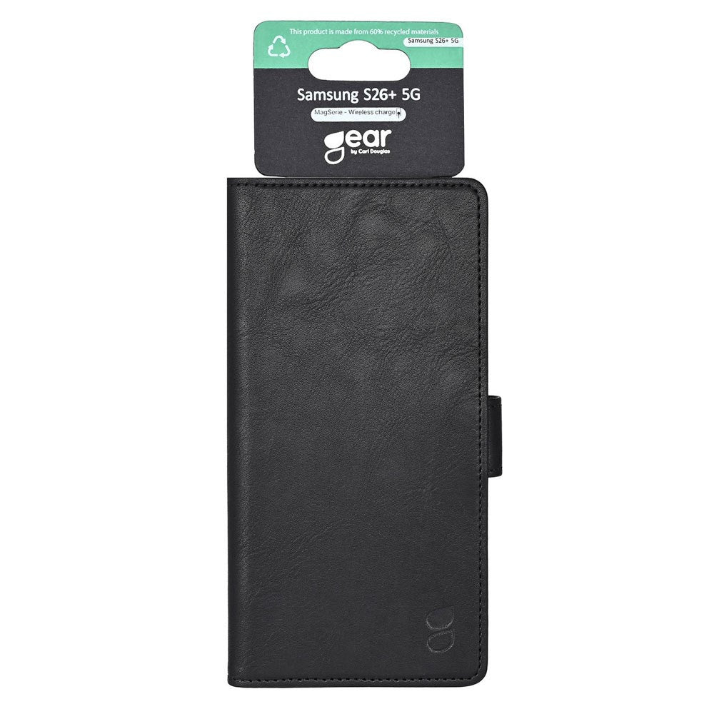 Samsung Galaxy S26+ (Plus) GEAR Faux Leather Flip Case - MagSafe Compatible - Black
