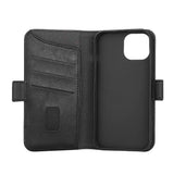 iPhone 15 GEAR Wallet - Leather Case w. Wallet for 3 Cards - Black