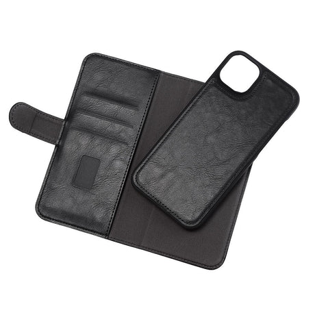 iPhone 14 Plus GEAR Wallet - Leather Flip 2-in-1 Case with Wallet 3 Cards - Black