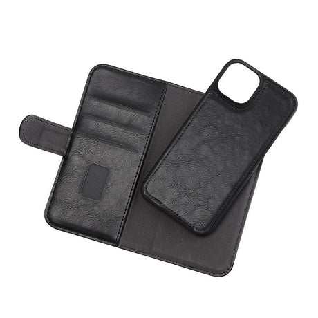 iPhone 14 GEAR Wallet - Leather Flip 2-in-1 Case with Wallet 3 Cards - Black