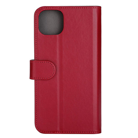 iPhone 14 Plus GEAR Wallet - Leather Flip Cover with Wallet for 3 Cards - Red