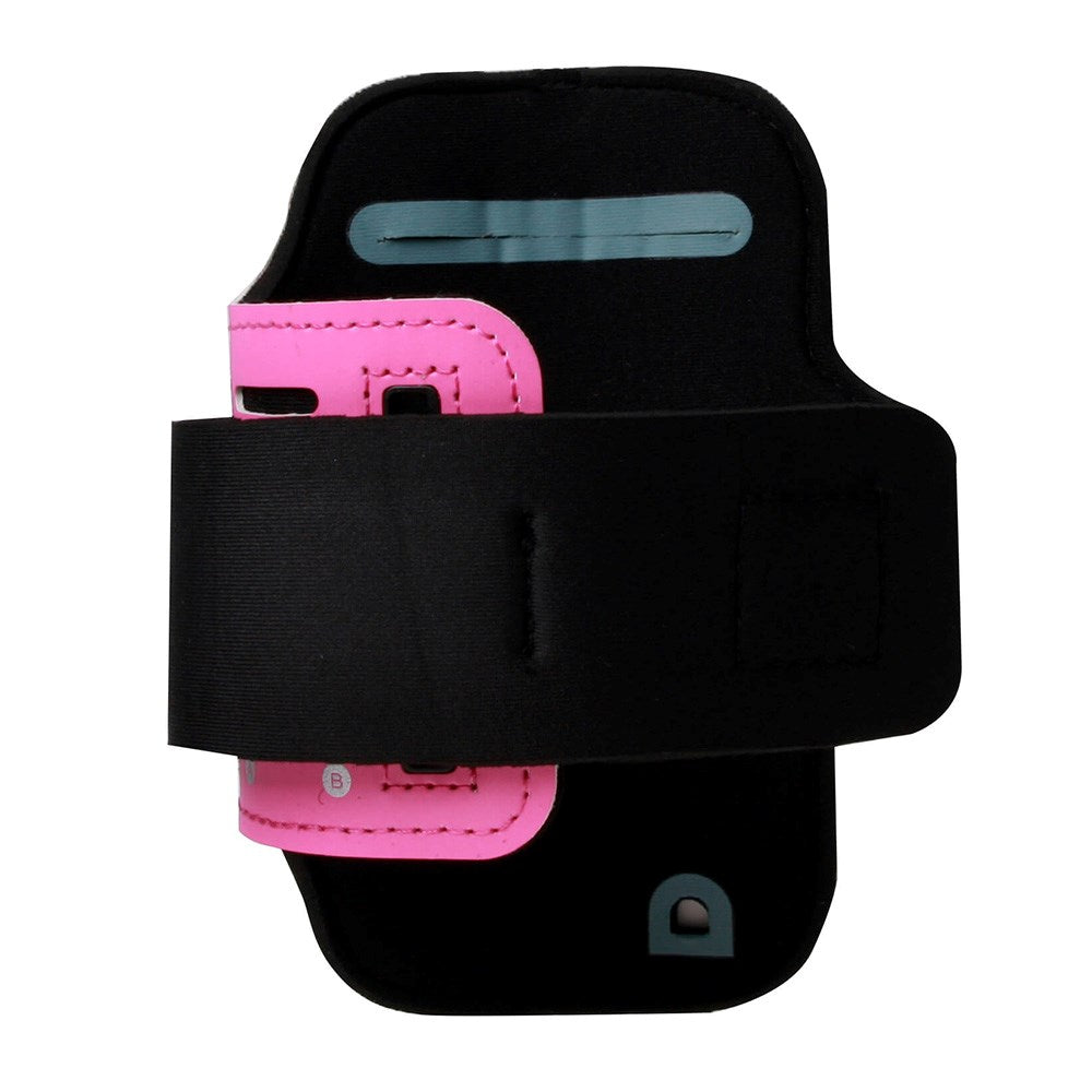 GEAR Universal Running Armband with Adjustable Velcro Strap & Reflective Edge (Max. Phone: 140 x 70mm) - Pink