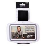 GEAR Universal Running Armband with Adjustable Velcro Strap & Reflective Edge (Max. Phone: 140 x 70mm) - White