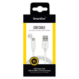 Smartline (3A/15W) USB2.0 - USB-C Cable 1 w. - White