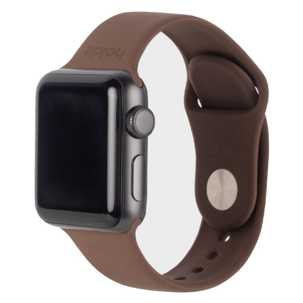 Apple Watch (38/40/SE/41MM) Holdit Silicone Watch Strap - Dark Brown