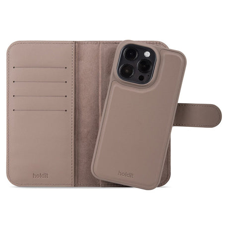 Holdit iPhone 15 Pro Wallet Case Magnet Plus - Flip Case - Mocha Brown