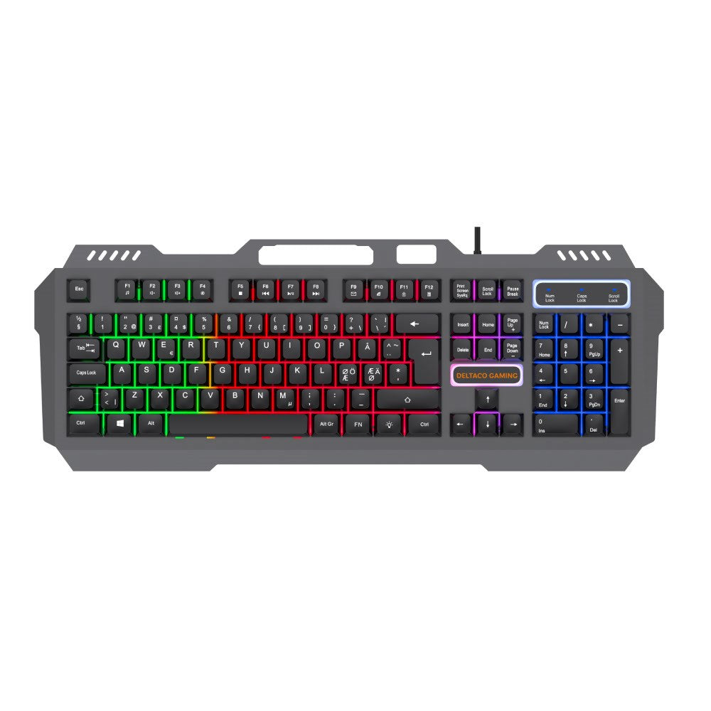 Deltaco DK130 Gaming Keyboard with RGB Lighting - Nordic Layout - Black