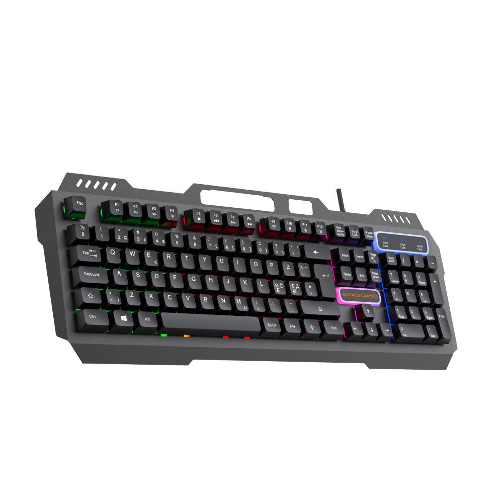 Deltaco DK130 Gaming Keyboard with RGB Lighting - Nordic Layout - Black