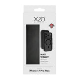X2O iPhone 17 Pro Max Mag Wallet Flip Case with Card holder - Black