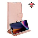 X2O iPhone 17 Classic Wallet Flip Case - Card Holder & Stand Function - Rose Gold