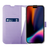 X2O iPhone 17 Classic Wallet Flip Case - Card Holder & Stand Function - Purple