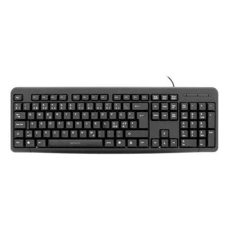 Deltaco Wired Keyboard with Nordic Layout - Black