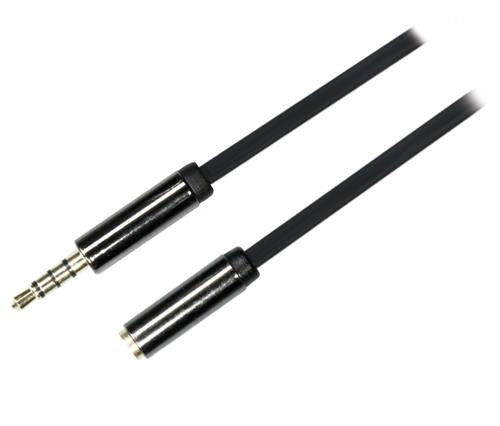 DELTACO Jackstick Headset 3.5mm Extension Cable - Black - 0.5m