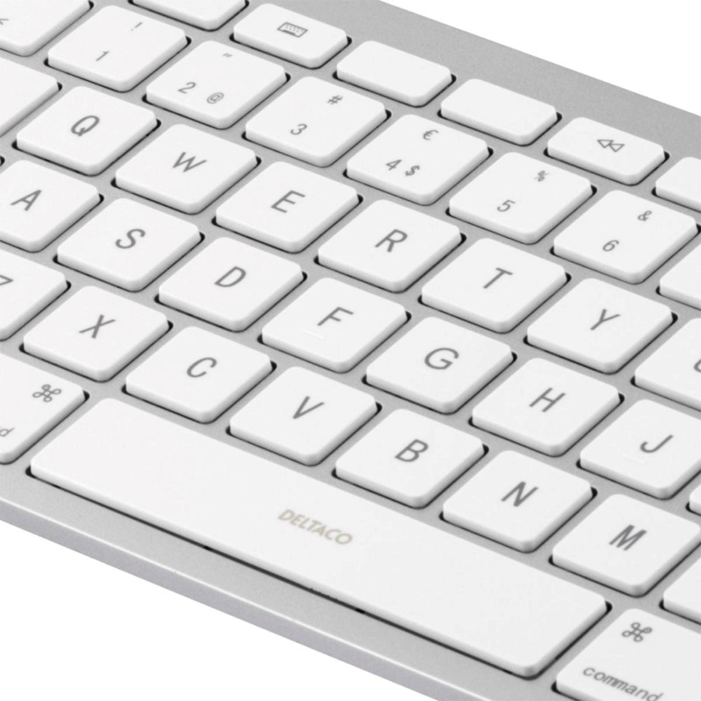 Deltaco Lightning Keyboard for iPad with Nordic Layout - White / Silver