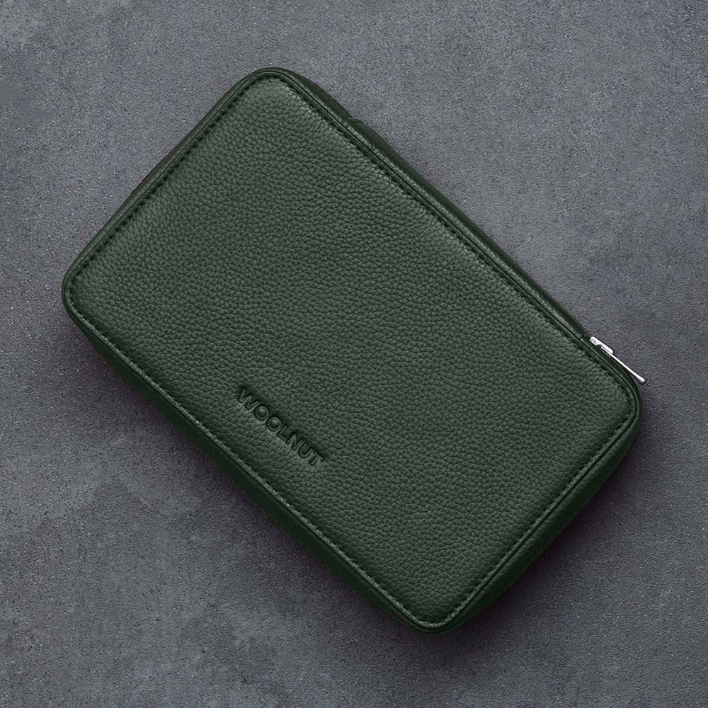 Woolnut Genuine Leather Tech Organizer - Green