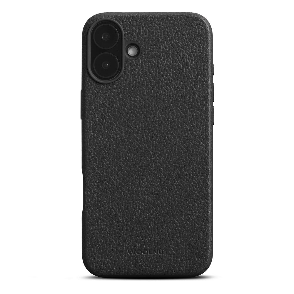 iPhone 16 Plus WOOLNUT Full Grain Leather Case - MagSafe Compatible - Black