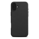 iPhone 16 Plus WOOLNUT Full Grain Leather Case - MagSafe Compatible - Black