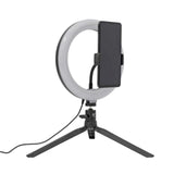 White Shark 1200lm Ring Light with Tripod & Mobile Holder - 20cm - Black