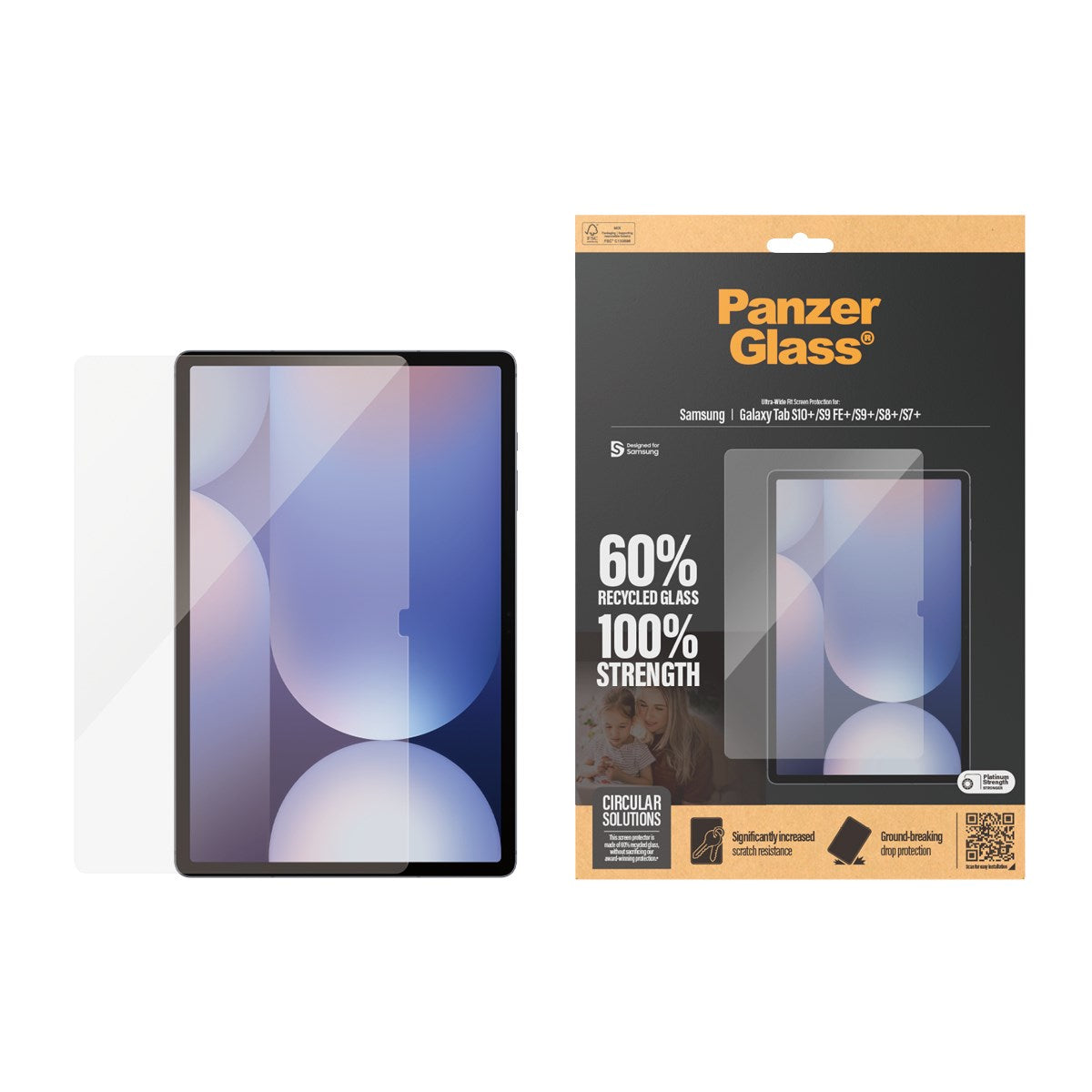 PanzerGlass® for Samsung Galaxy Tab S7+ (Plus) / S8+ (Plus) / S9+ (Plus) / S10+ (Plus)  - Ultra Wide Fit