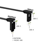 Rolling Square inCharge X Max USB-A / USB-C Cable To Micro USB / USB-C / Lightning 6-In-1 100W - Black