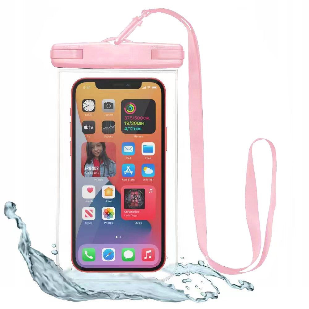 Tech-Protect Universal Waterproof Case Pouch - Pink / Transparent (Max. Phone: 163 x 90 x 10 mm)