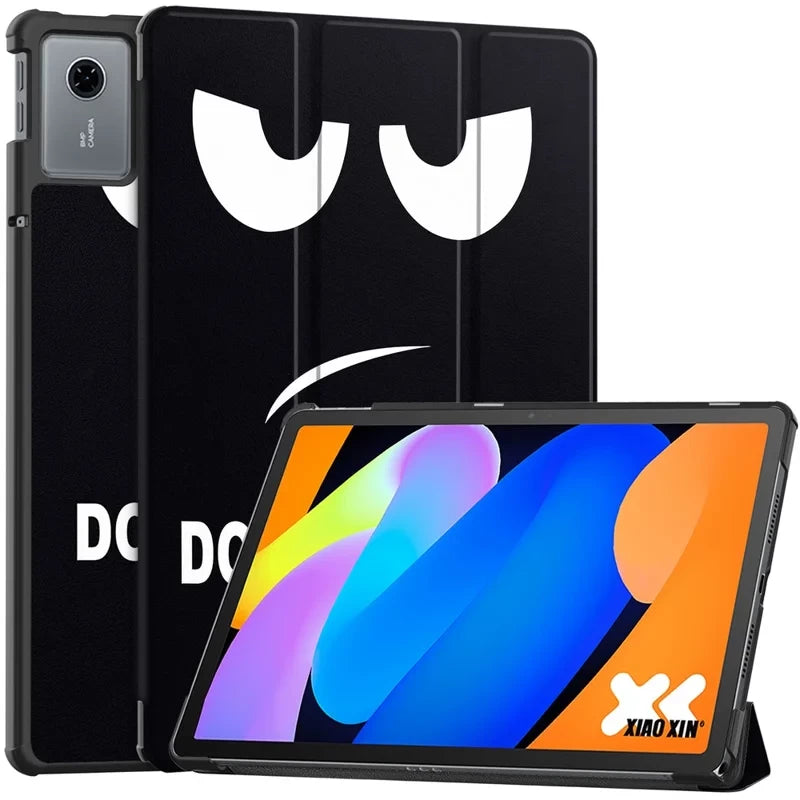 Lenovo Idea Tab 11 EIDERWOOD Leather Flip Case with Motif - "Don't Touch Me"