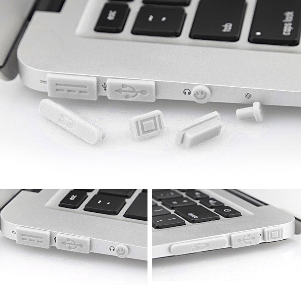 MacBook Silicone Anti-Dust Plugs - White