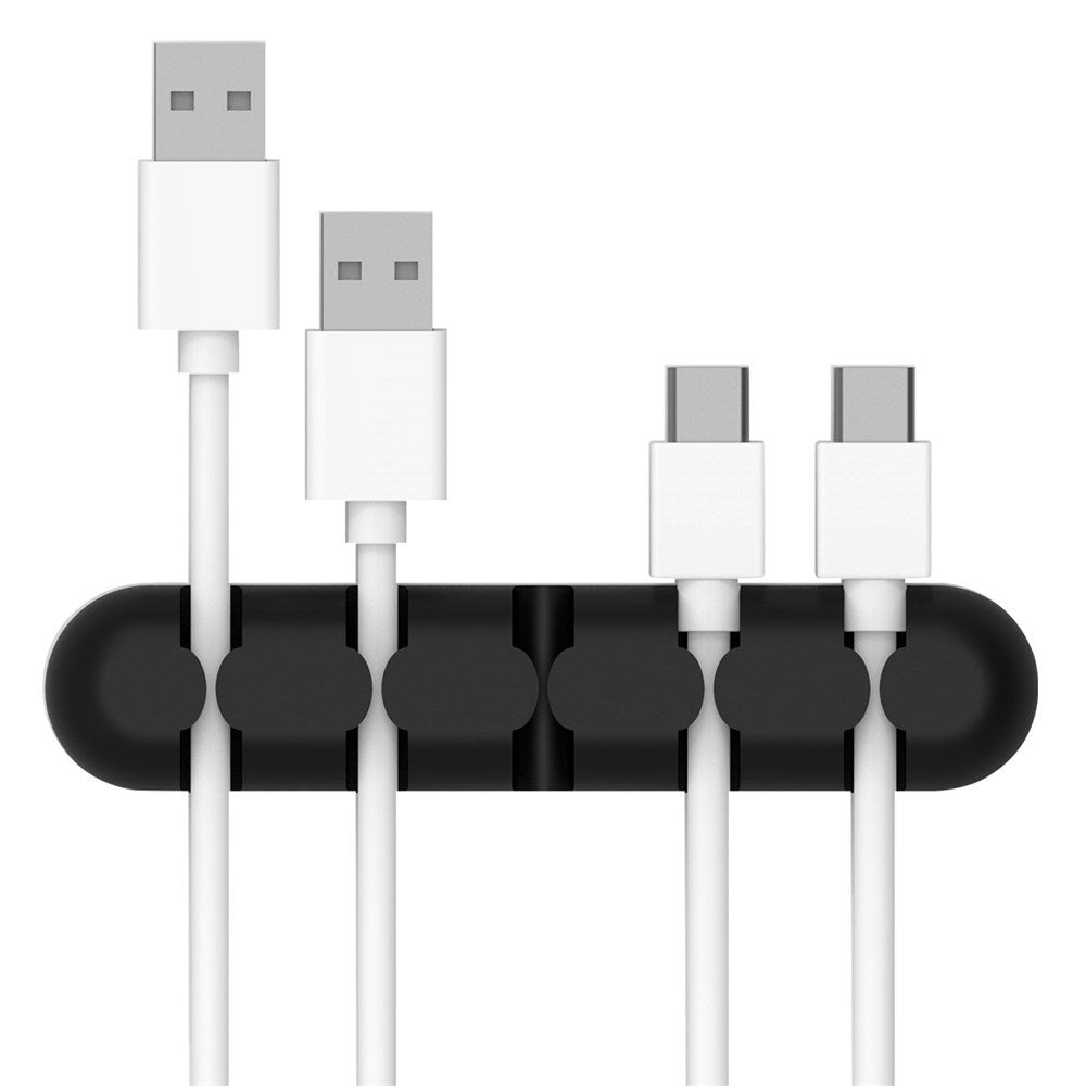 Self-Adhesive Cable Organizer - 5 x Holders - Black