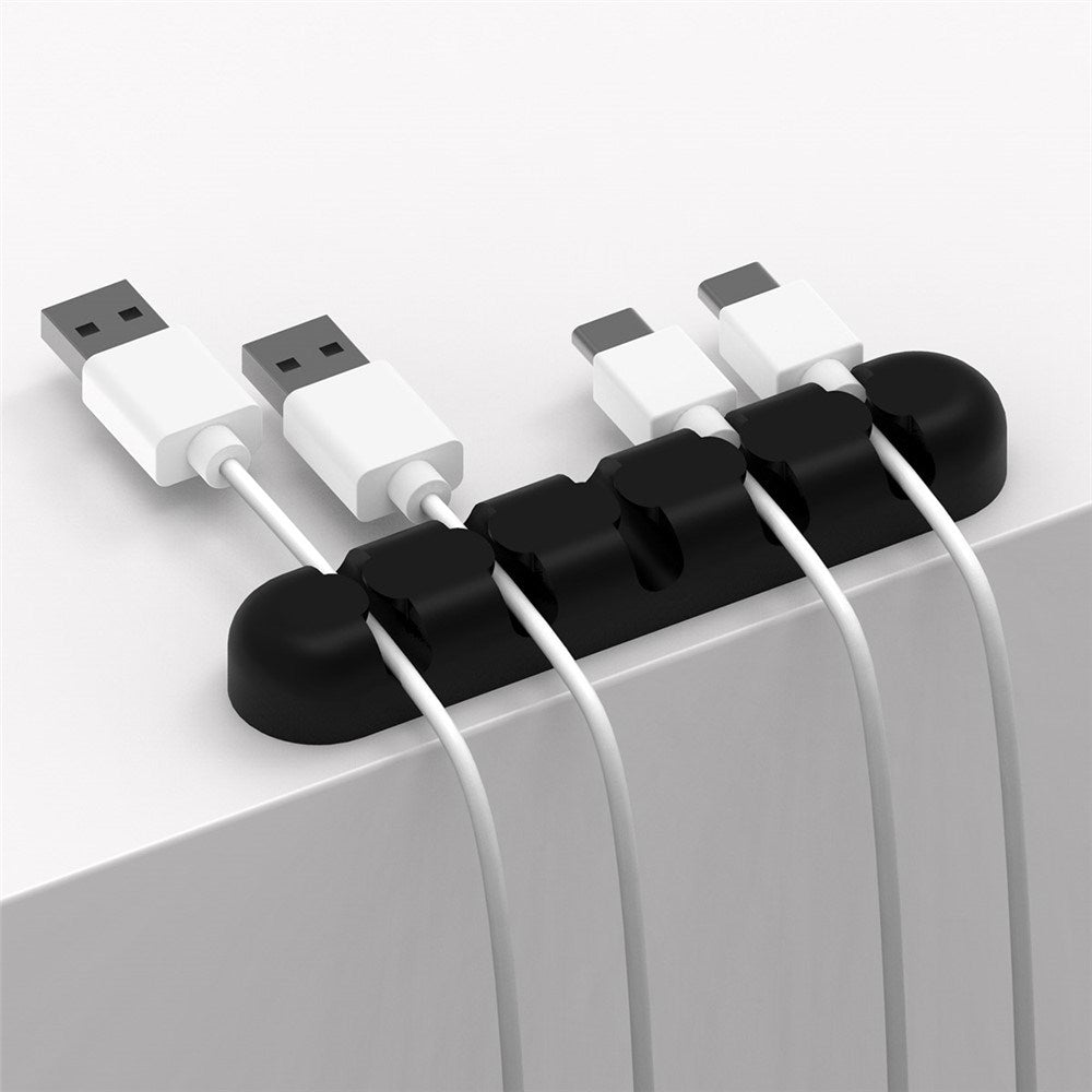 Self-Adhesive Cable Organizer - 5 x Holders - Black