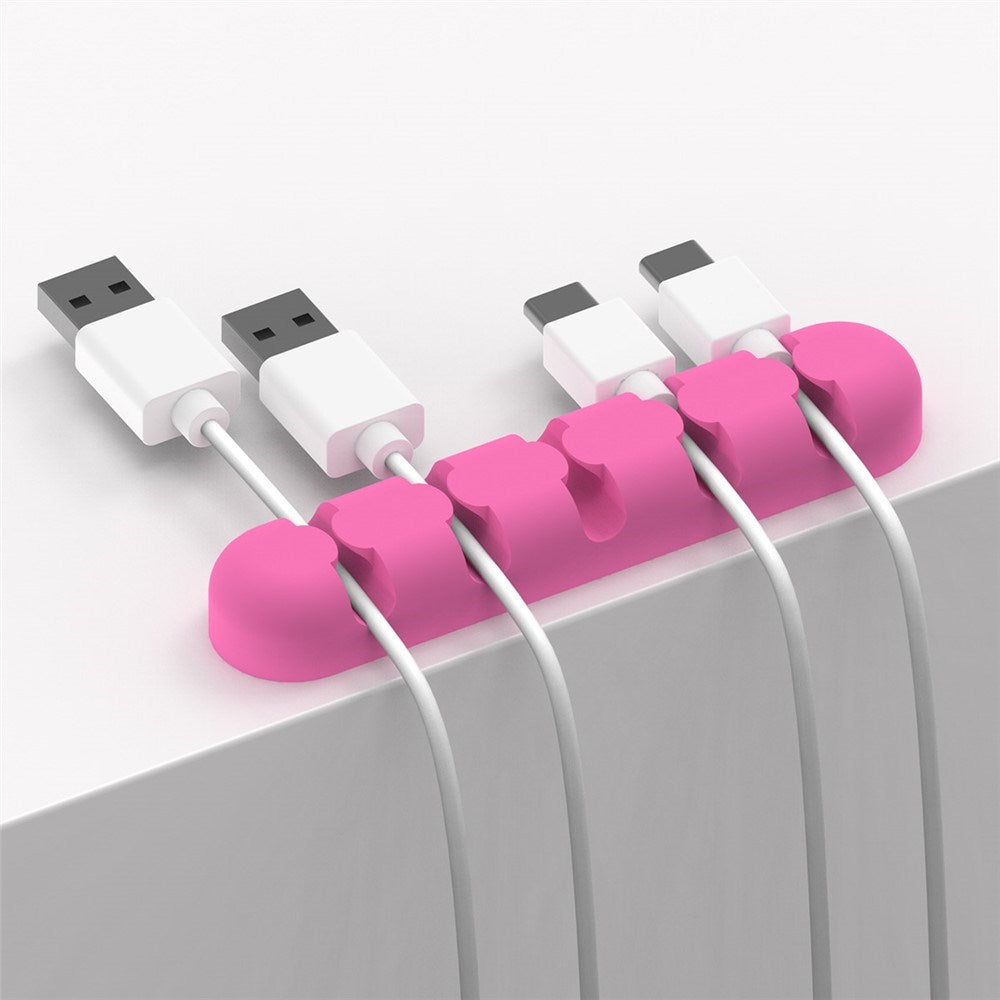 Self-Adhesive Cable Organizer - 5 x Holders - Pink