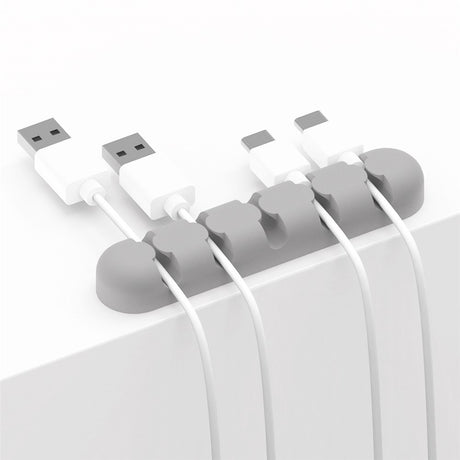 Self-Adhesive Cable Organizer - 5 x Holders - Grey