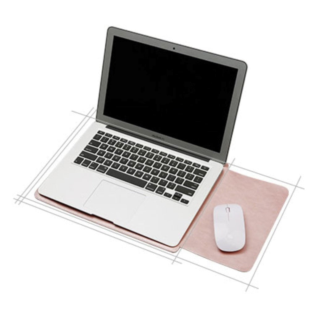 SOYAN MacBook / Laptop 12" (30cm x 22cm x 3mm) Leather Sleeve with Mouse Pad - Wine Red