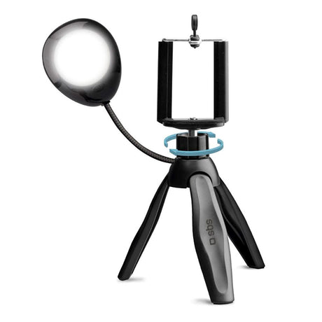 SBS Selfie Tripod for Smartphone with Light - Max Mobile: 55 - 85mm - Black