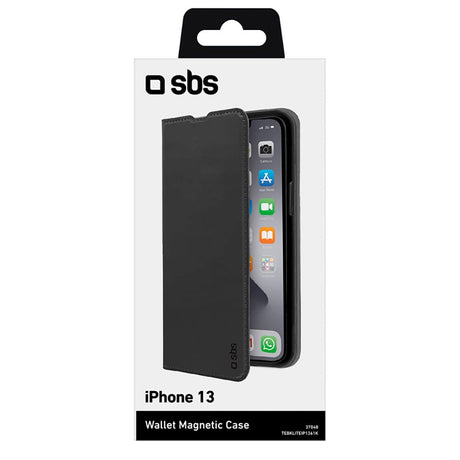 iPhone 13 Book Wallet Lite Flip Case with Magnet Function - Black