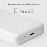 SBS Mag PowerBank 5000 mAh w. USB-C & Wireless Charging - White